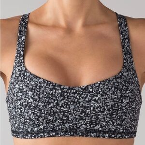 Lululemon‎ Free To Be Bra - black white speckled